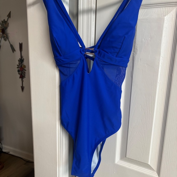 Blue One Piece Bathing Suit - Picture 2 of 3
